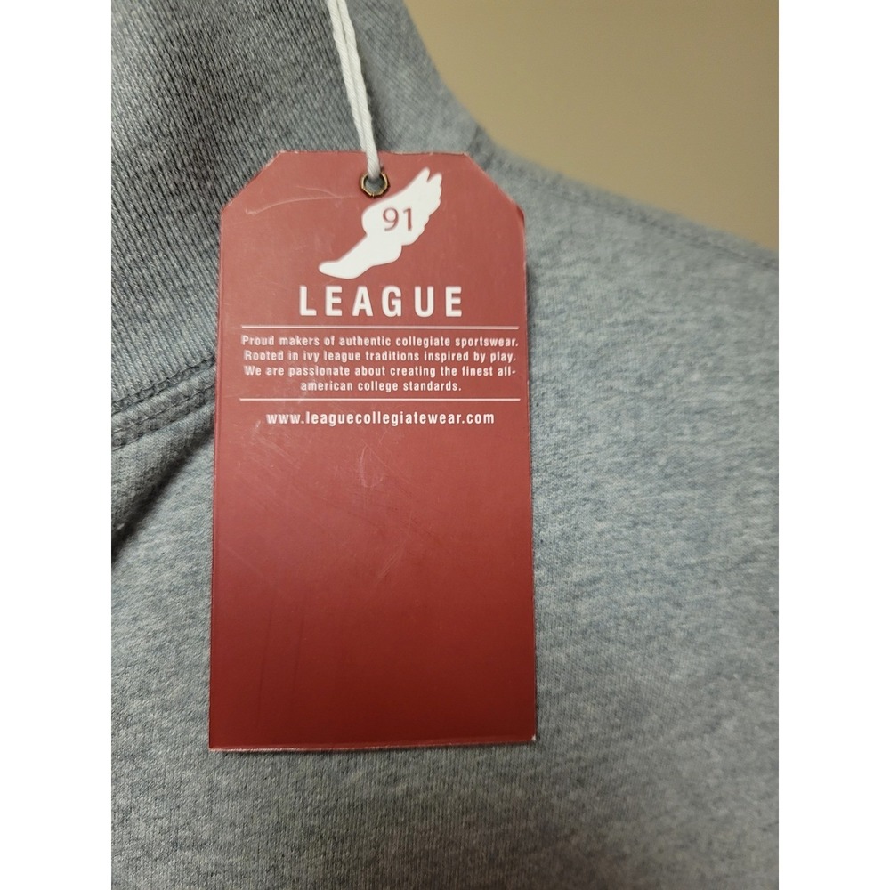 LEAGUE Collegiate Outfitters Mens Gray Full Fleece Zip Track Jacket NWT Size L - Picture 2 of 5